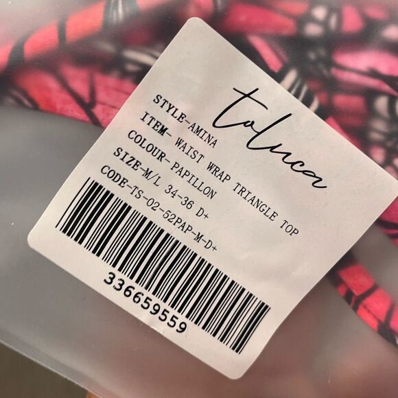 NWT Toluca Amina Bikini Top Waist Wrap Triangle Papillon Size M/L - Picture 3 of 7